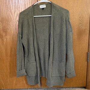 Universal Thread Olive Open-Front Knit Cardigan with Pockets